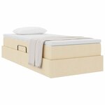 vidaXL Lit avec rangement et matelas Crème 90 x 200 cm Polyester