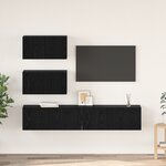 vidaXL Ensemble de meuble TV 4 Pièces Chêne Noir 80 x 30 x 30 cm