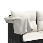 vidaXL Salon de jardin 5 Pièces avec coussins noir résine tressée