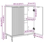 vidaXL Buffet Sonoma gris 69 5 x 33 x 82 cm Bois d'ingénierie