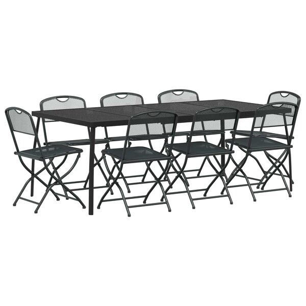 vidaXL Ensemble de meubles d'extérieur 9 pc Anthracite Fer et Acier