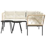 vidaXL Ensemble de canapés de jardin et coussins noir acier textilène