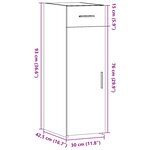 vidaXL Buffet noir 30x42 5x93 cm bois d'ingénierie