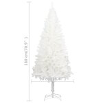 vidaXL Arbre de Noël artificiel aiguilles réalistes blanc 180 cm