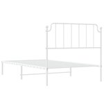 vidaXL Cadre de lit métal sans matelas et tête de lit blanc 107x203 cm