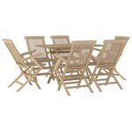 Salon de jardin meuble d'extérieur ensemble de mobilier 7 pièces gris bois de teck solide 02_0017435