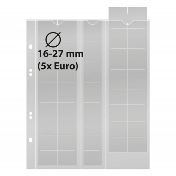 Feuilles numismatiques Multi-Collect pour 5 séries de 8 pièces euro. Intercalaires - Noir