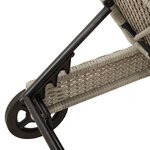 vidaXL Chaise longue avec roues et coussins gris clair résine tressée