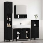 vidaXL Ensemble de mobilier de salle de bain 3 Pièces Chêne noir