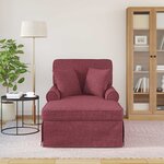 vidaXL Chaise lounge avec jupe Bordeaux 91 x 157 x 91 cm tissu
