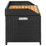 vidaXL Banc de rangement de jardin 120 cm Résine tressée Noir