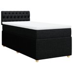 vidaXL Sommier à lattes de lit et matelas Noir 80x200 cm Tissu