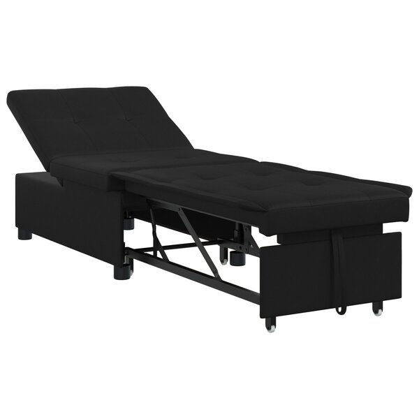 vidaXL Canapé-Lit avec coussin Noir 67 x 194 x 82 cm Contreplaqué