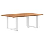 vidaXL Table à manger marron clair bois de chêne massif rectangulaire