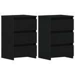 vidaXL Cabinet de chevet 2 Pièces Chêne noir 40 x 35 x 62 5 cm