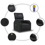 vidaXL Fauteuil de massage inclinable Noir Similicuir