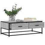 vidaXL Table basse sonoma gris 100x50x35 cm bois d'ingénierie et métal