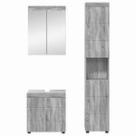vidaXL Ensemble de mobilier de salle de bain TULUM Gris Sonoma