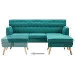 vidaXL Canapé d'angle revêtement en tissu 171 5x138x81 5 cm vert