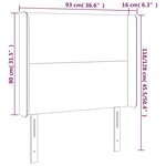 vidaXL Tête de lit à LED Bleu foncé 93x16x118/128 cm Velours