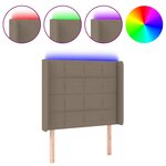 vidaXL Tête de lit à LED Taupe 93x16x118/128 cm Tissu