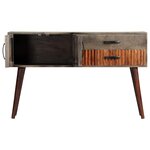vidaXL Table console Gris 120x35x75 cm Bois de manguier massif brut