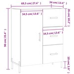 vidaXL Buffet chêne marron 69 5x34x90 cm bois d'ingénierie