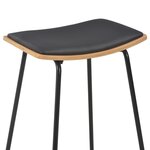 vidaXL Tabourets de bar lot de 2 noir similicuir