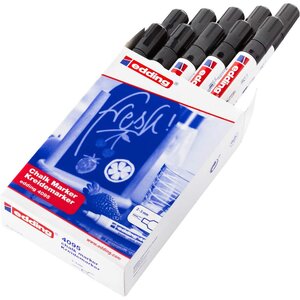 Marqueur Craie Liquide 4095 Noir Pointe Moyenne 2-3 mm x 10 EDDING