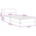 vidaXL Cadre de lit avec tête de lit Chêne Sonoma 80 x 200 cm