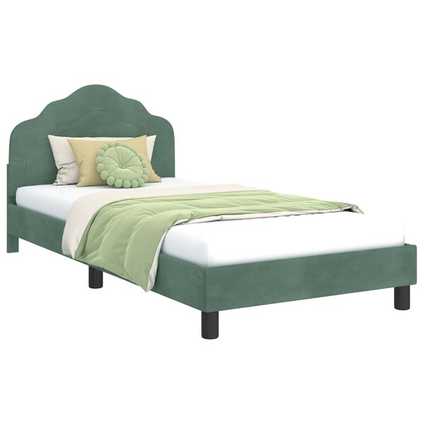 vidaXL Cadre de lit pour enfants avec tête de lit Vert Mer 80 x 200 cm