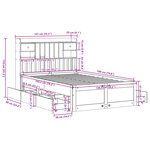 vidaXL Lit bibliothèque sans matelas blanc 135x190 cm bois pin massif