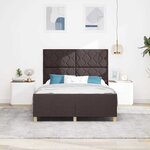 vidaXL Cadre de lit avec tête de lit Marron foncé 160 x 200 cm tissu