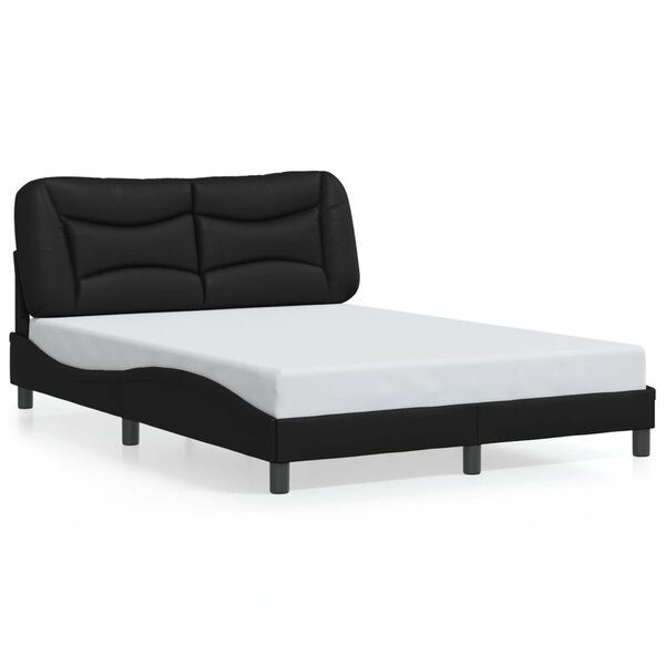 vidaXL Cadre de lit sans matelas Hvar noir 140x200 cm similicuir