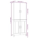 Vidaxl buffet haut noir 70x34x180 cm bois d'ingénierie