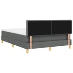 vidaXL Lit à ressort avec matelas & LED gris foncé 140x190 cm tissu