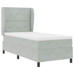 vidaXL Lit à ressorts avec matelas Gris clair 190 x 90 cm Polyester