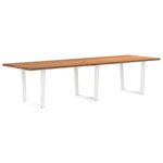 vidaXL Table à manger avec bord naturel 320x100x74cm bois massif chêne