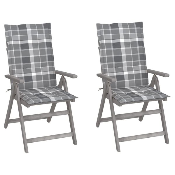 vidaXL Chaises inclinables de jardin lot de 2 et coussins Bois acacia