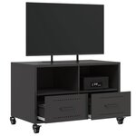 vidaXL Meuble TV noir 68x39x43 5 cm acier