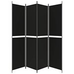 vidaXL Cloison de séparation 4 panneaux Noir 200x220 cm Tissu