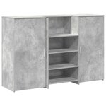 vidaXL Bureau de réception gris béton 155x50x103 5cm bois d'ingénierie