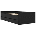 vidaXL Cadre de lit avec tiroir Chêne noir 100 x 200 cm Pin massif