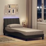 vidaXL Cadre de lit sans matelas gris foncé 90x200 cm tissu