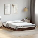 vidaXL Cadre de lit sans matelas chêne marron 120x190 cm