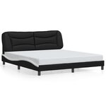 vidaXL Cadre de lit avec LED sans matelas Hvar noir et blanc 180x200 cm