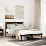 vidaXL Cadre de lit en métal sans matelas chêne fumé 120x190 cm