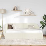 vidaXL Cadre de lit d'angle Crème 100 x 200 cm Velours