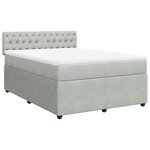vidaXL Sommier à lattes de lit et matelas Gris clair 140x190cm Velours