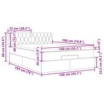 vidaXL Cadre de lit ottoman avec matelas gris foncé 140x190 cm velours